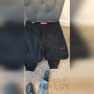 Large Black Supreme Cargo Pants
